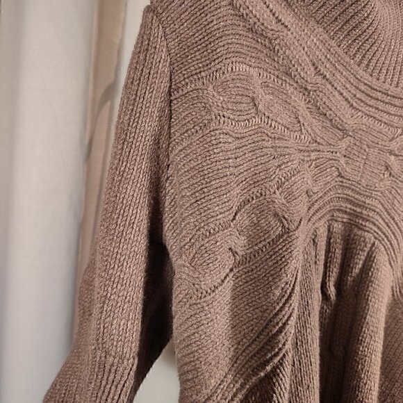 Apt. 9 Women's Cotton Blend Brown Turtleneck Sweater Size Large - Picture 3 of 9